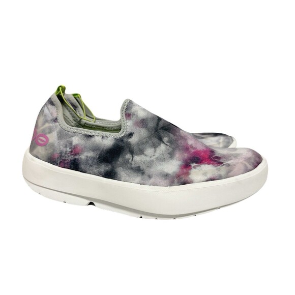NEW Oofos Womens Size 6 OOmg Eezee Slip On Sport Recovery Shoes Tie Dye Pink - Picture 1 of 8